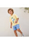 Crew Neck Short Sleeves T-shirt with Seagull Embossed Print - 5