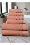 - 6 Pcs Towel Set, Delic, 100% Cotton, 550 GSM, Orange, 2pcs Bath Towel 70cmx140cm, 2 Pcs Hand Towel 50cmx90cm, 2Pcs Face Towel 33cmx33cm, Ultra Soft and Absorbent, Quick Drying -