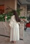 Cream Waist Tie Shirt and Skirt Set - 5
