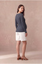Maternity Navy Blue/White Striped Ribbed Cotton Crew Neck Long Sleeve Blouse Margaret - 4