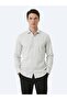 Gray Plain Slim Fit Long Woven Classic 100% Cotton Shirt - 3