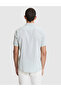 Aqua Green Linen Blend Regular Fit Short Sleeve Shirt 50320933-Vr048 - 5
