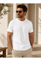 Set of 4 Men's White-Beige-Black-Navy Slim Fit Crew Neck Basic T-Shirts - 2