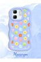 Infinix Hot 50I Compatible Case Camera Protector Blue Silicone Couple Phone Case Floral Pattern - 2