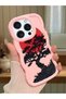 iPhone 16 Pro Compatible Case with Camera Protector Pink Silicone Couple Phone Case Tree Pattern