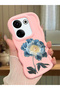 Tecno Camon 20 Pro 4g Compatible Case Camera Protector Pink Silicone Couple Phone Case Floral Pattern