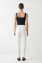 White Elastic Waist Pocketed Skinny Leg Trousers 3211 - 4