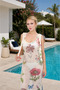 Floral Patterned Beach Dress Beige - 4