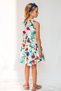 Sleeveless Floral Patterned Pleated Skirt Detailed Girls' Dress - 2