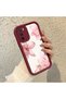 Oppo A16 Compatible Case Camera Protector Claret Red Silicone Couple Phone Case Floral Pattern - 3