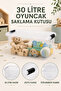 4-Piece Toy Organizing Box - Storage for Items with Locking Lid Baby Room Organizer 30Lt Transparent - 3