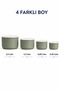 Set of 4 Round Storage Containers Striped Green |   2.5L 1.5L 0.80L 0.45L |   Microwave and Freezer Compatible - 3
