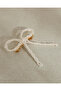Women White Pearl Bow Hair Clip - 2