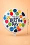 Happy Birthday Foil Balloon 18 Inch 45 Cm, Colorful Round Helium Compatible Birthday Balloon - 2
