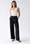 2186 Women's High Waist Double Pleated Palazzo Trousers Black