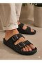 Men's Double Buckle Anatomical Sole Slippers