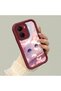 Vivo Y16 Compatible Case Camera Protector Claret Red Silicone Couple Phone Case Cat Pattern - 3