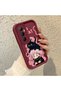 Realme C65 Compatible Case Camera Protector Claret Red Silicone Couple Phone Case Cat Pattern - 3
