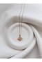 Planet Figured Zircon Stone Steel Gold Color Necklace - Ringed Planet Necklace (Saturn) Minimal Planet Necklace - Universe Themed Planet Necklace - 3