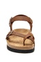 Women's Mc301-Crz Genuine Leather Tan Cross Buckle Orthopedic Sandals - 2