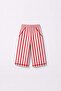 Girl's Cotton Red Striped Wide-Leg Pants - 3