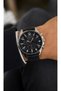 Men's Wristwatch Silver Color Case Navy Blue Leather Strap Casual & Classic (Functions Are Decorative) - 3