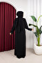 Ruffle and Stone Detailed Cemre Ferace (Black) - 5