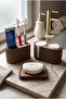 Perla 3 Piece Bathroom Set Toothbrush Holder Makeup Cotton Swab Stand and Soap Dish