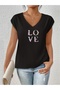 Women's Mix Printed V-Neck Sleeveless Regular Fit Comfortable T-Shirt