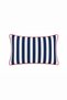 Red Piping Blue Striped Throw Pillow Cover - 6