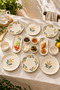 Mimoza 14 Piece Breakfast Set for 6 People, Floral Patterned Ceramic Presentation Set - 2