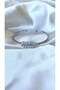 Women's Silver Color Stone Leaf Model Adjustable Bracelet - 3