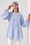 Floral Gathered Tunic 5501 - Baby Blue - 2