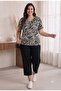 Large size lycra viscose combed comfortable cut capri set - 2