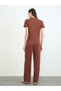 Brown Piping Detail Cotton T-Shirt and Joggers Set - 5