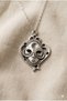 Die-Cast Masked Girl Figured Pendant with Steel Chain Necklace