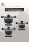 Life Smile Granite Non-Stick Cookware Set of 6pcs -16/20/24cm Soup Pots with Lids - Induction Bottom - 3