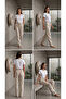 Women's Beige Linen Blend Drawstring Trousers - 2