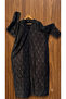 Luxury Jet Black Botanical Jacquard Full Length Abaya - 6