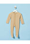 Baby White And Brown Jacquard 2 Pieces Sleepsuit Set - 3