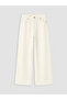Lcw Curve Ecru Large Size Wideleg Women's Jean Trousers - 5