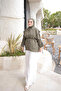 Khaki Handkerchief Collar Striped Shirt - 4