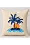 غطاء وسادة ديكوري من REYLA Costa Bianca Sunset Palm مقاس 45x45 سم مطبوع على الوجهين ومقاوم للبقع - 4