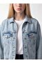 Shirt Collar Women's Jean Jacket (W6) - 3