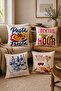 Flavored Drinks and Foods Patterned 4-Piece Throw Pillow Cover Set - 2