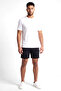 Men's Regular Fit Elastic Waist Cotton Black Shorts - 2