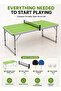 Portable Foldable Table Tennis Table Set 120 x 60 x 70 cm with 2 Height Positions Carry Handle Clamp Net 2 Paddles 2 Balls Compact Indoor Outdoor Ping Pong Game for Home Travel Ages 8+ - 6