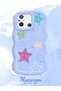 Poco C55 Compatible Case Camera Protector Blue Silicone Couple Phone Case Star Pattern - 2