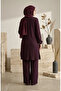Bürümcük Fabric Tunic Pants Hijab Double Set 0571-04 Plum - 6