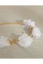 Girls Gold And White Floral Headband - 3